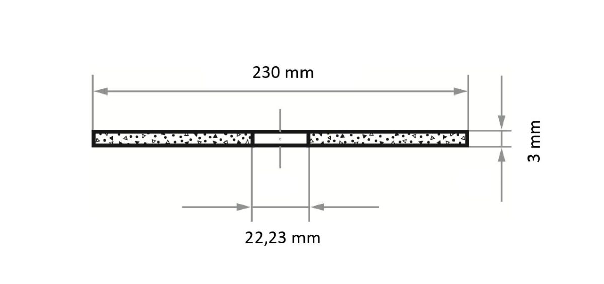 PN.03.12.181-AT230030V980201_T41 230x3,0x22,23_TZ Kesme Taşı T41 115x1,0x22,23mm A46U BF Inox - Görsel 2